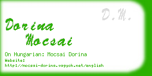 dorina mocsai business card